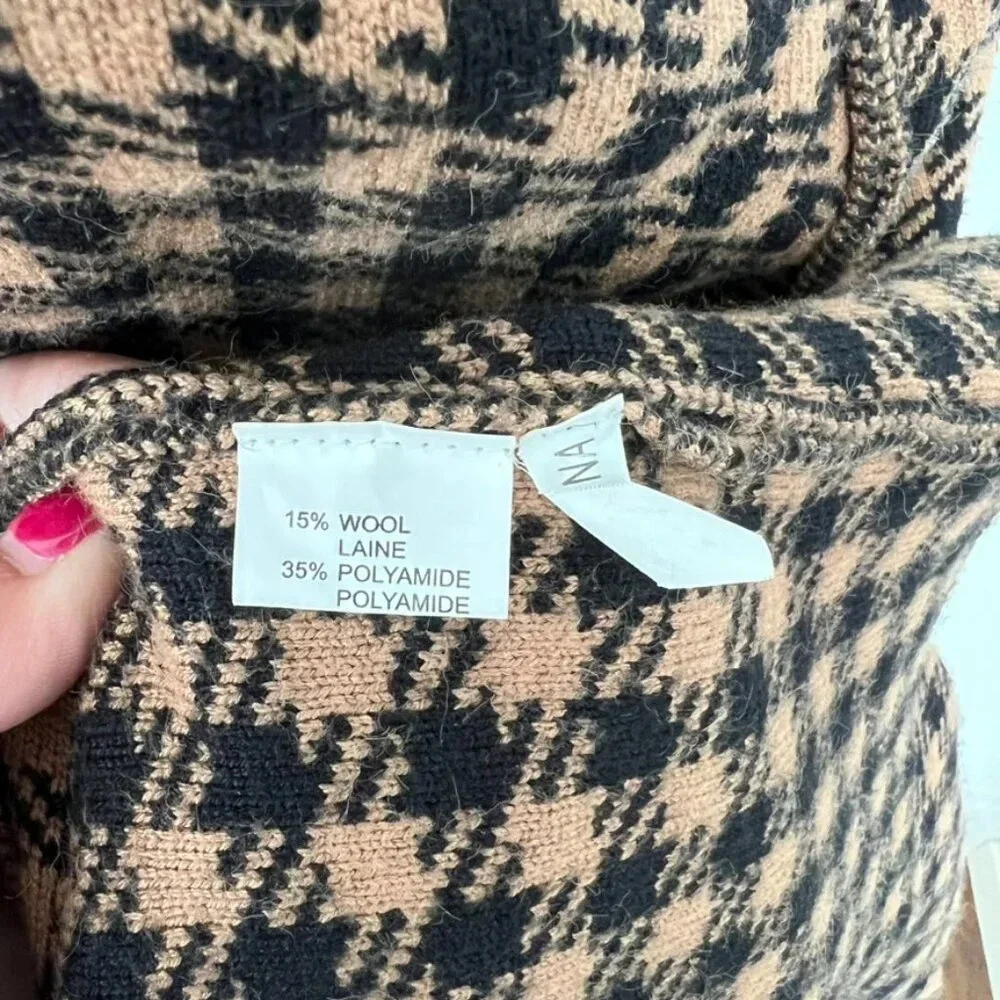 Kilky Paris Wool Blend Houndstooth Jacket Coat TU One Size Fits Most - Picture 5 of 7